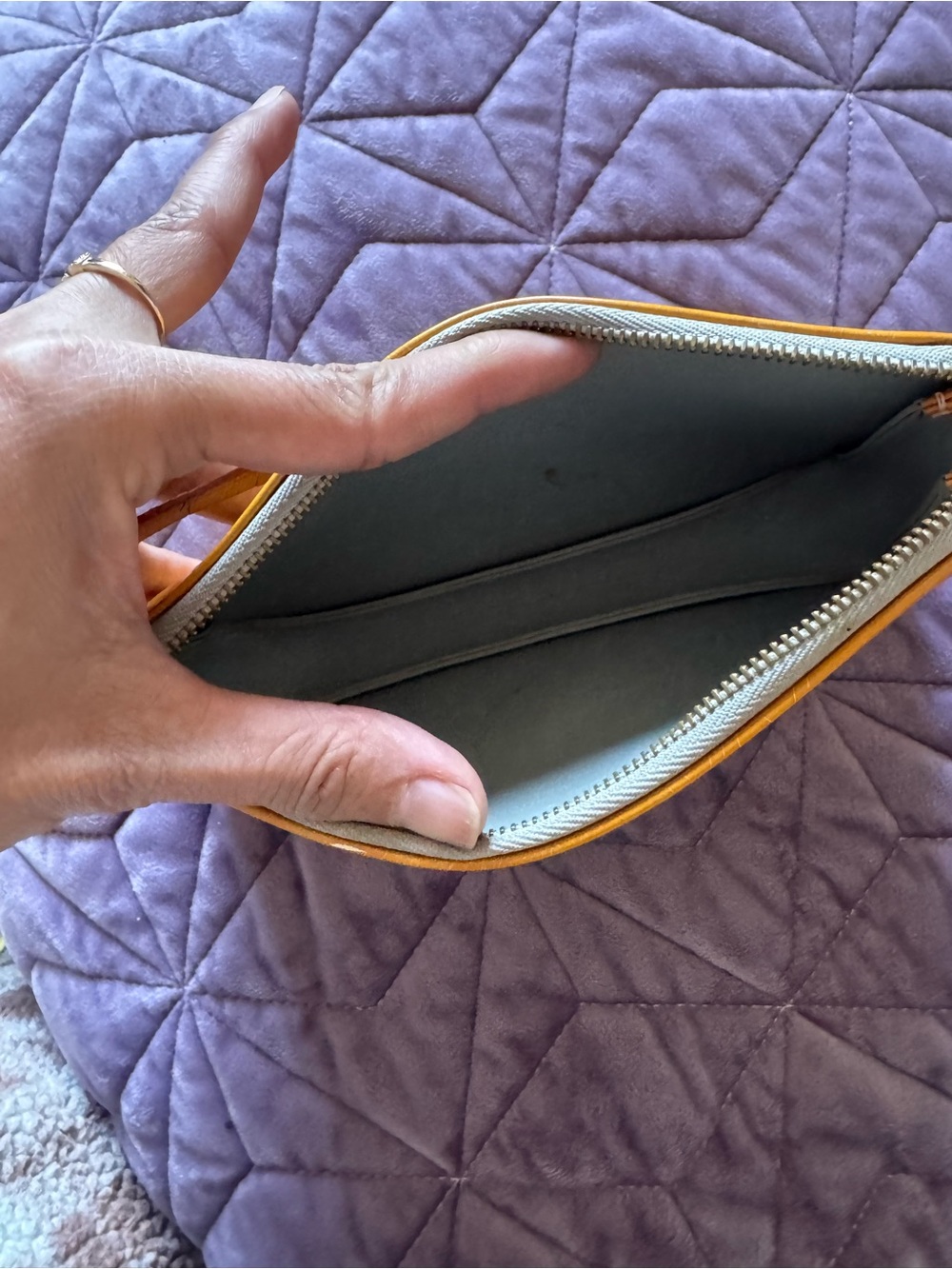 Louis Vuitton Orange Monogram Vernis Wristlet Pochette - Picture 9 of 11